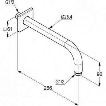 Душевой кронштейн KLUDI A-QA 6653305-00